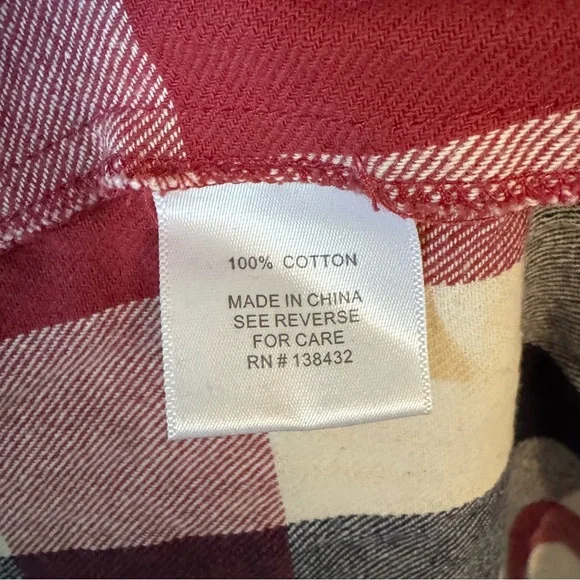 ModCloth Plaid Shirt Dress Medium | Button Front Fit & Flare Pockets Red Blue - Picture 8 of 10